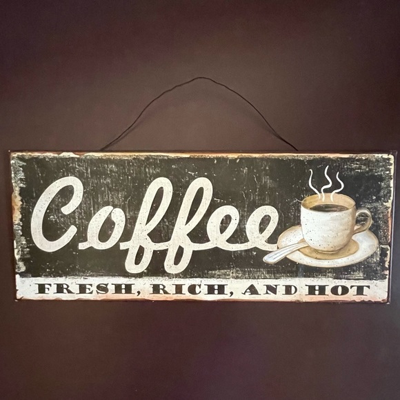 World Market Rustic Looking Coffee Sign - Picture 1 of 6